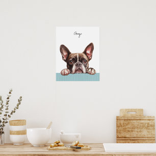 Boston Terrier Hund personalisierter Druck Poster
