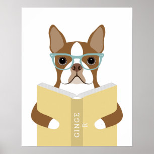 Boston Terrier Hund personalisierter Druck Poster