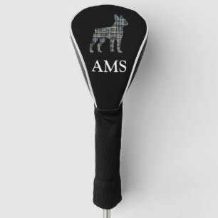 Boston Terrier Hund Süße Silhouette G&B Raster Golf Headcover