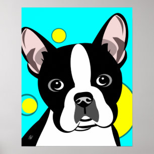Boston-Terrier-Hundekunst Poster