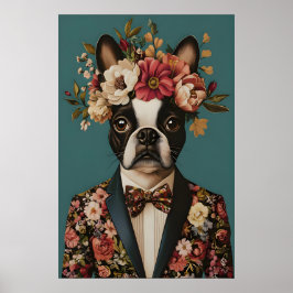Boston Terrier im Anzug Poster, Boston Terrier Poster