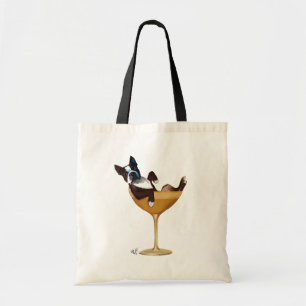 Boston Terrier in Cocktail-Glas 2 Tragetasche