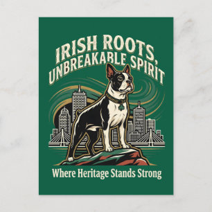 Boston Terrier Irisches Erbe Stolz Postkarte