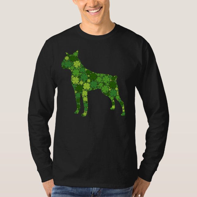 Boston Terrier Irish Green Kleeblatt C St Patricks T-Shirt (Vorderseite)