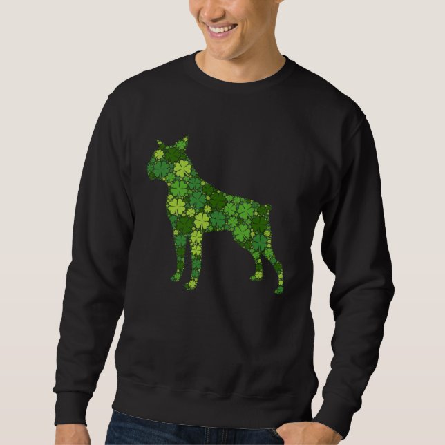 Boston Terrier Irish Green Shamrock C  St Patricks Sweatshirt (Vorderseite)