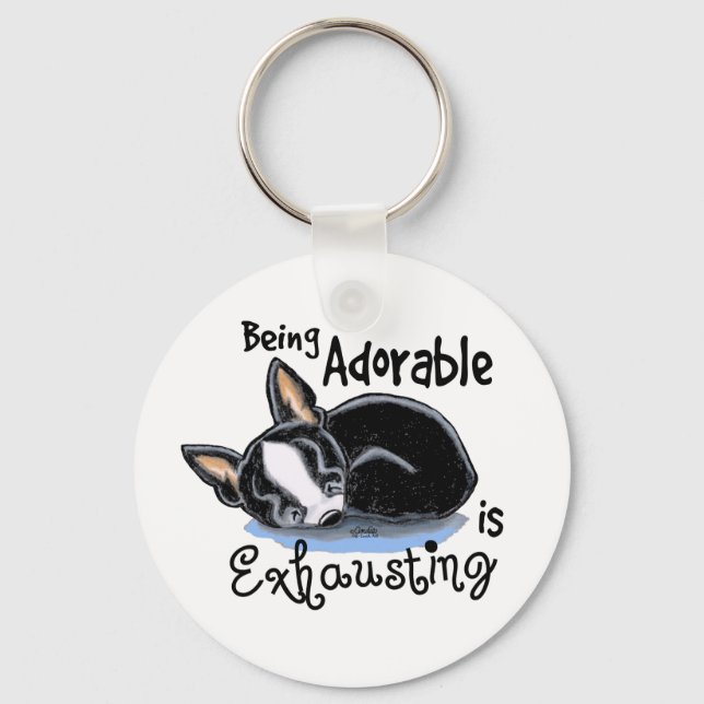 Boston Terrier ist bezaubernd Schlüsselanhänger (Vorderseite)
