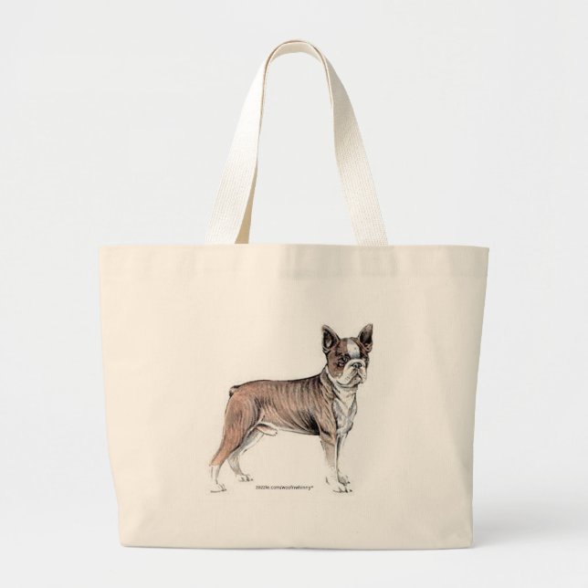 Boston Terrier Jumbo Stoffbeutel (Vorne)