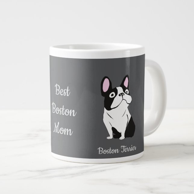 Boston Terrier Jumbo-Tasse (Vorderseite Rechts)