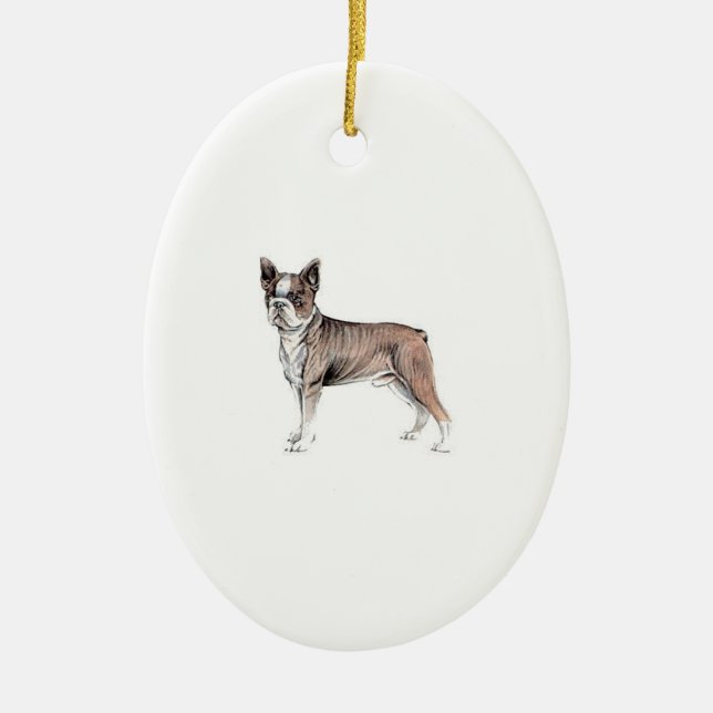 Boston Terrier Keramik Ornament (Vorne)