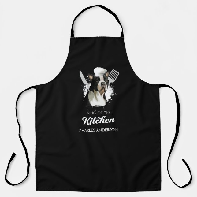 Boston Terrier King of the Kitchen Cooking Dog Schürze (Vorderseite)
