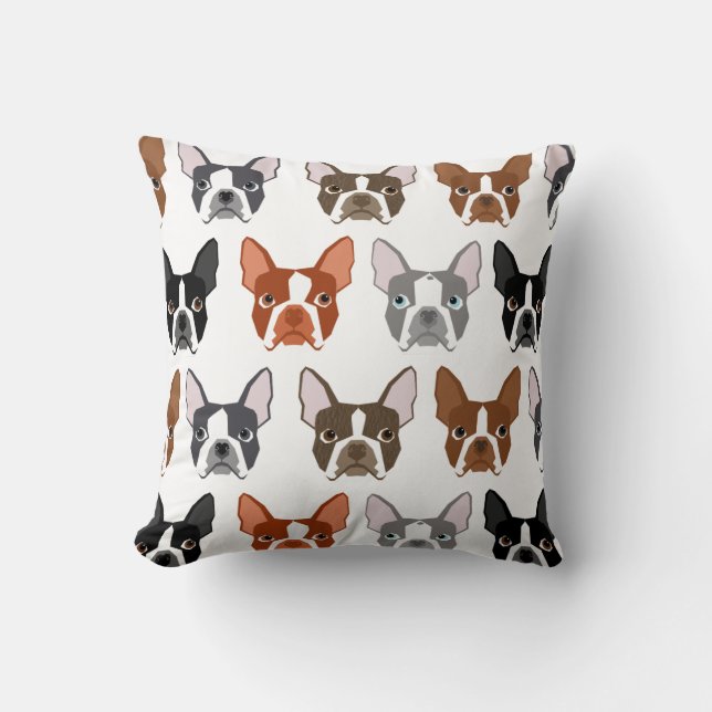 Boston Terrier Kissen - niedliche Farben Boston Te (Vorderseite)