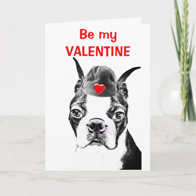 BOSTON-TERRIER - kundenspezifische Feiertagskarte (Vorderseite)