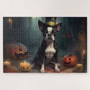 Boston Terrier Kürbisse Halloween Gruselig