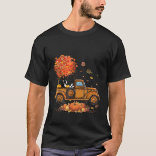 Boston Terrier Kürbisse Lastwagen Herbstblatt Herb T-Shirt