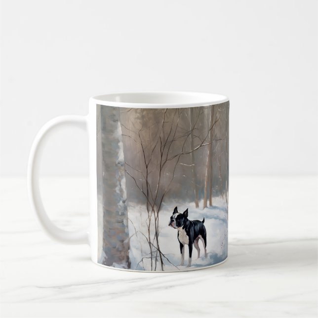 Boston Terrier lässt es Weihnachten Kaffeetasse (Links)