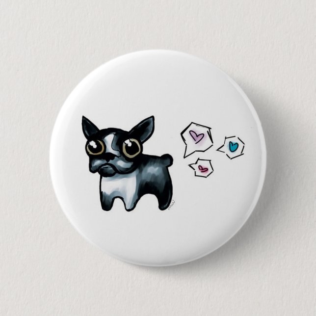 Boston-Terrier-Liebe Button (Vorderseite)