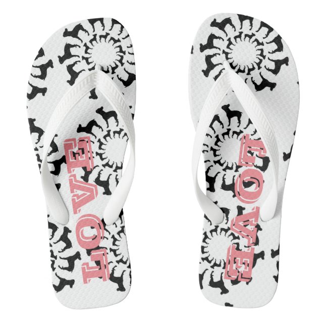 Boston Terrier Liebe Flip Flops (Fußbett)