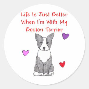 Boston Terrier Life ist einfach besser aufkleber