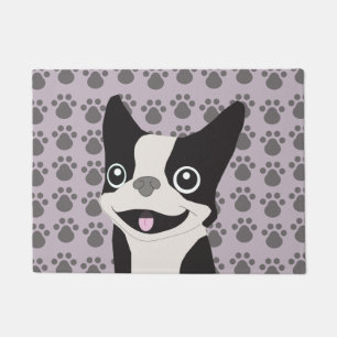 Boston Terrier, Lila Flieder Fußmatte