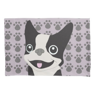 Boston Terrier, Lila Flieder Kissenbezug