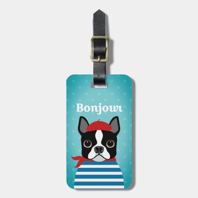 Boston Terrier Luggage Tags Gepäckanhänger (Vorderseite vertikal)