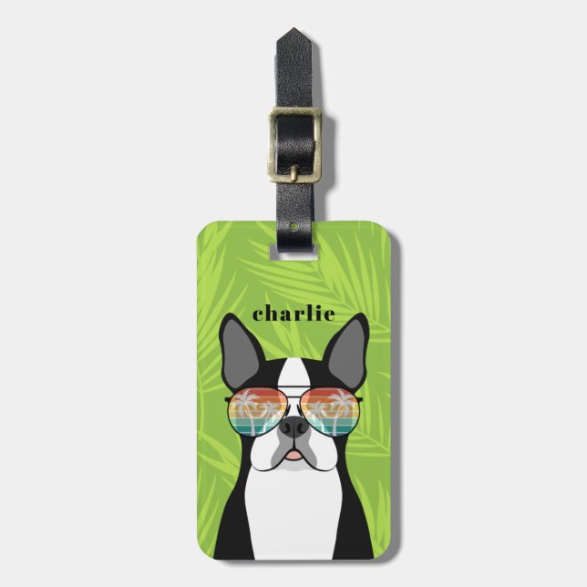 Boston Terrier Luggage Tags Gepäckanhänger (Vorderseite vertikal)