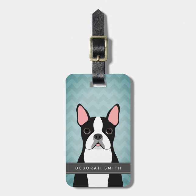 Boston Terrier Luggage Tags Gepäckanhänger (Vorderseite vertikal)