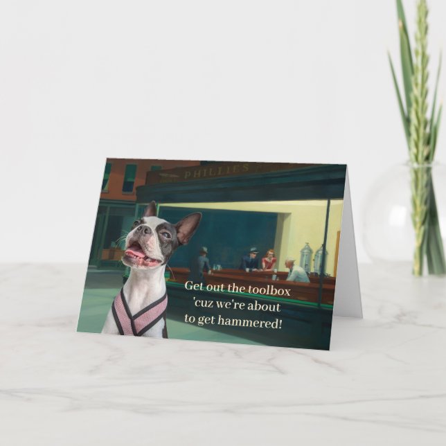 Boston Terrier Lustig Karte (Vorderseite)