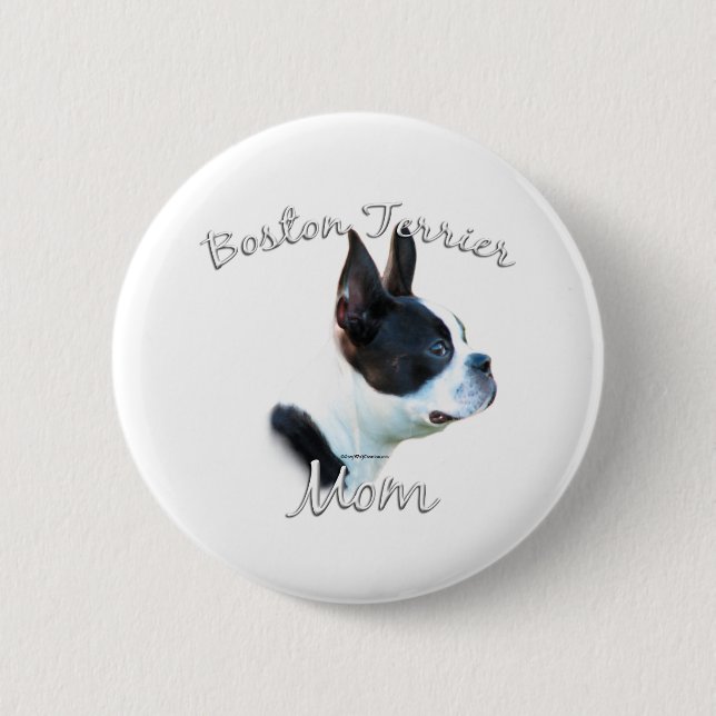 Boston Terrier Mama 2 Button (Vorderseite)