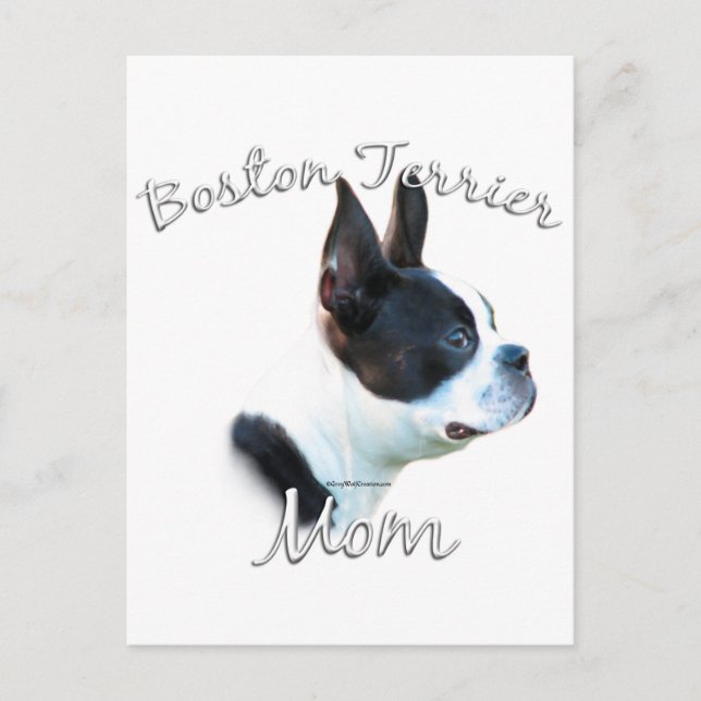 Boston Terrier Mama 2 Postkarte (Vorderseite)