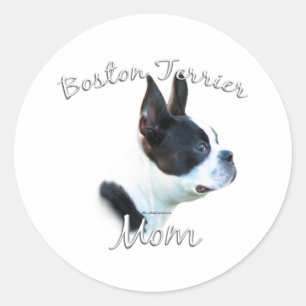 Boston Terrier Mama 2 Runder Aufkleber