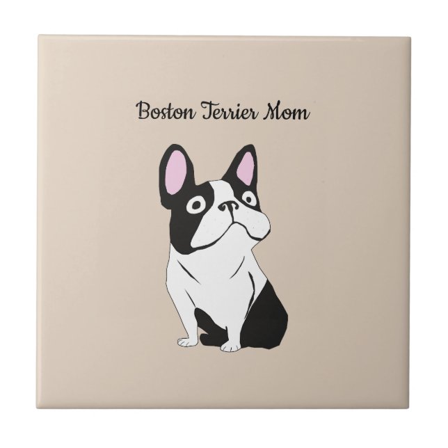Boston-Terrier-Mama Fliese (Vorderseite)