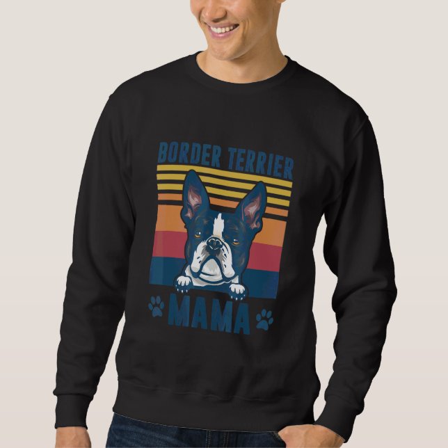 Boston Terrier Mama Mutter Retro Dog Mama Sweatshirt (Vorderseite)
