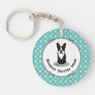 Boston Terrier Mama (schwarz) - Niedlicher Hund Schlüsselanhänger