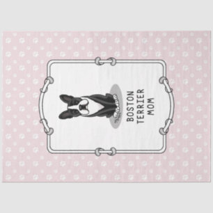 Boston Terrier Mama (schwarz) - Niedlicher Hund Seidenpapier