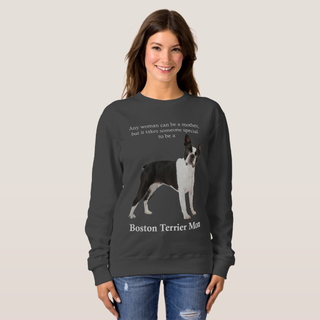 Boston Terrier Maman Sweatshirt (Devant entier)