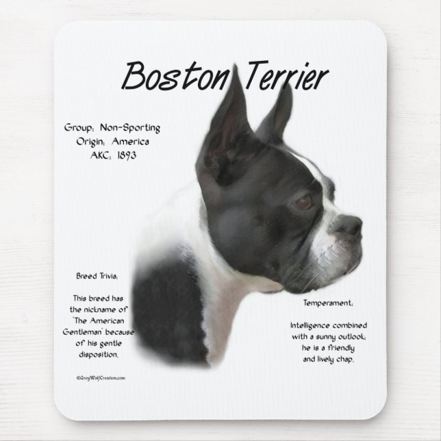 Boston Terrier Meet Breed Mousepad (Vorne)