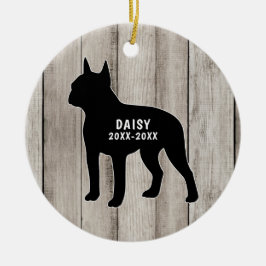Boston Terrier Memorial Keramik Ornament