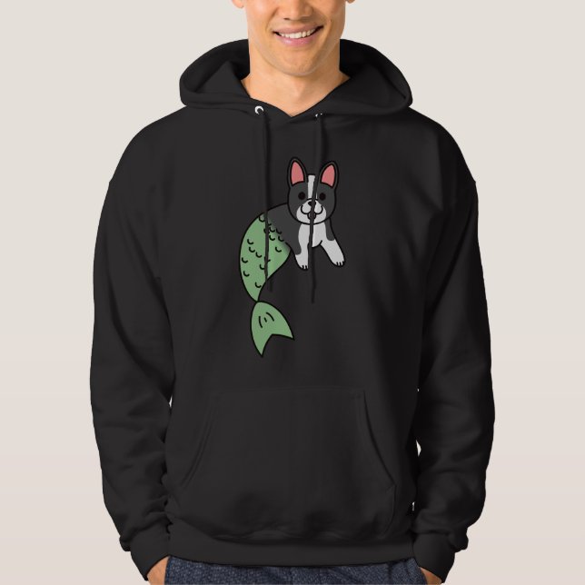 Boston Terrier Mermaid Hoodie (Vorderseite)