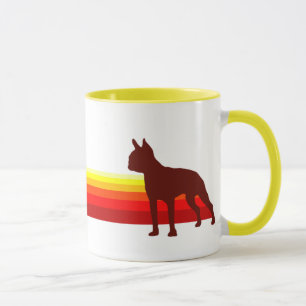 Boston-Terrier mit der Streifen-Tasse Tasse