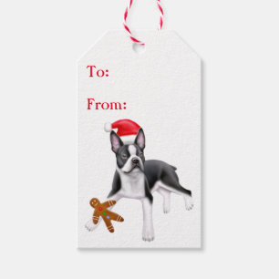 Boston Terrier mit Geschenkanhänger