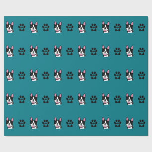 Boston Terrier mit Tatzen-Packpapier Geschenkpapier