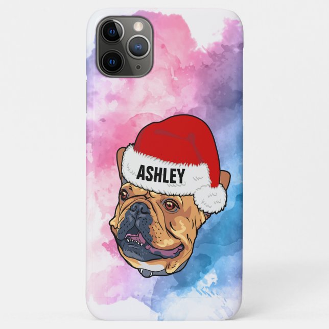 Boston Terrier mit Weihnachts-Hund Case-Mate iPhone Hülle (Rückseite)