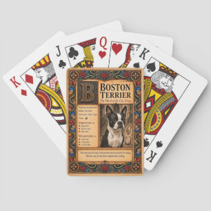 Boston Terrier, mittelalterliche Bestiarien-Kunst Spielkarten