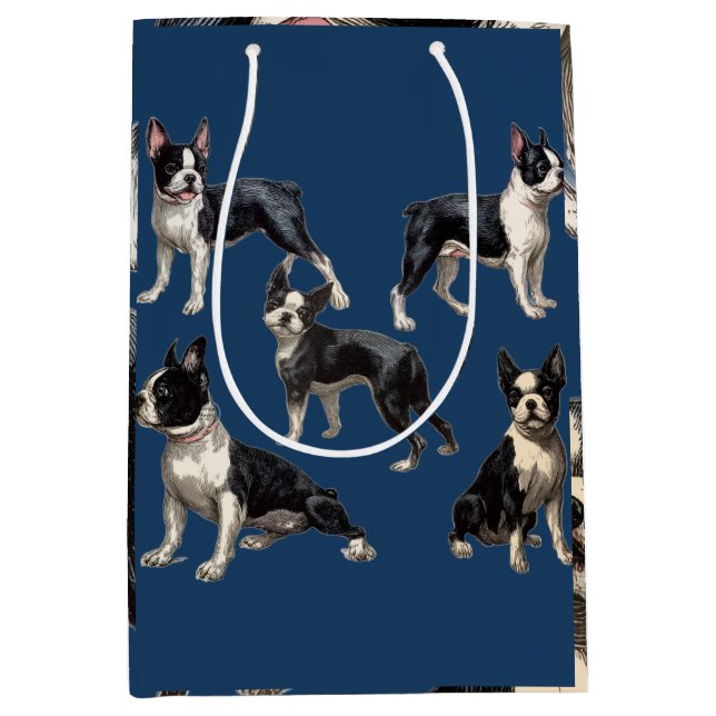 Boston Terrier Mittlere Geschenktüte (Vorderseite)