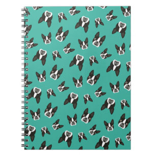 Boston-Terrier-Muster-Notizblock - aquamarin Notizblock