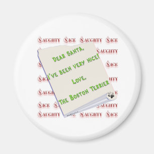 Boston Terrier Naughty oder Nice - Magnet