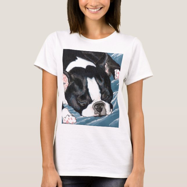 Boston-Terrier-Nickerchen T-Shirt (Vorderseite)
