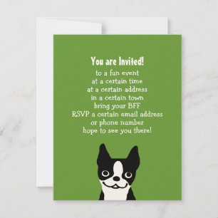 Boston Terrier - Niedlicher Hund mit benutzerdefin Einladung