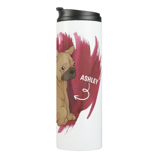 Boston Terrier Niedliches Geschenk für Hunde Vater Thermosbecher (Nach rechts gedreht)